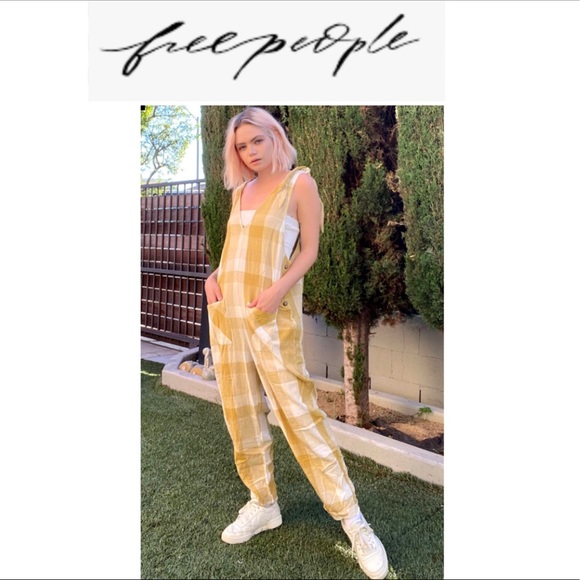 Free People Don’t you want this Citron Jumpsuit L - Picture 1 of 12